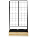 Fioriera con Grigliato e 2 Fori di Drenaggio 80x38x145 cm in Legno di Abete e Acciaio Naturale