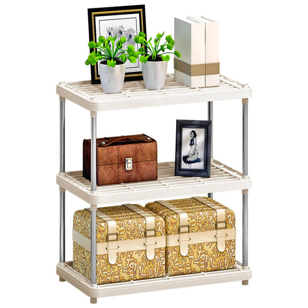 Étagère 3 Étagères 42x22x55 cm en Métal et Plastique Will Argent/Blanc sconto