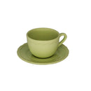 Set 5 Tazze da The con Piattino Ø9,5xh7 cm in Gres Porcellanato Juliet Verde Pastello      