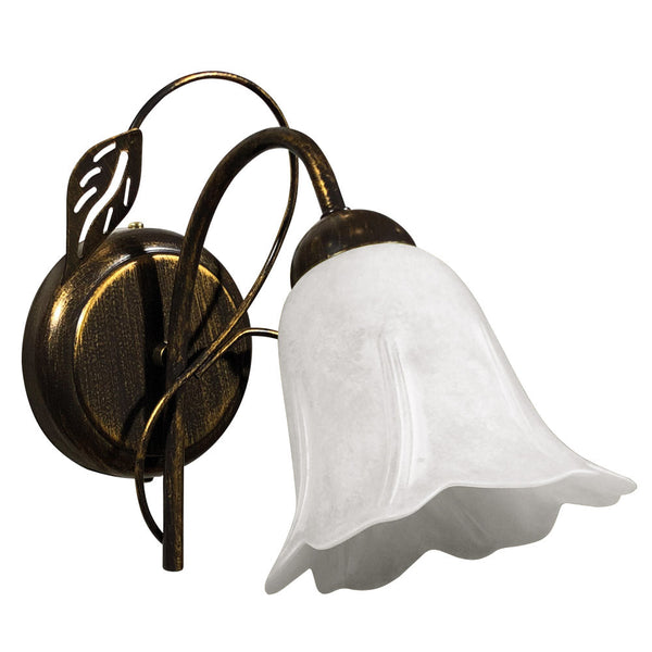 Applique Murale 1xE14 Marron Doré Cadre Blanc Verre Eponge E-Energy Teresa prezzo