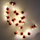 Luce filo sfera rosso 48 led bianco caldo alimentazione fissa cm Ø4x120