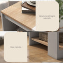 Set 2 Tavolini 2 Livelli 40x40x45 cm in Truciolato Bianco e Quercia