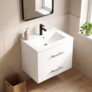 Mobile Bagno 61x40x48 cm con Lavabo in Ceramica e 2 Cassetti in Truciolare e MDF Bianco      