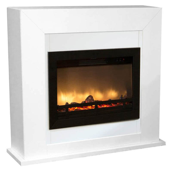 Cheminée Electrique Sol Effet Flamme 1800W Ruby Fires Adra Flandria Blanc prezzo