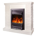 Camino Elettrico da Pavimento 90,3x98x30 cm Effetto Fiamma 2000W Rock & Pluton Noce