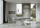 Tavolo Allungabile 200-304x90x77 cm Volantis Premium Cemento Telaio Bianco 