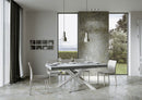Tavolo Allungabile 160-420x90x77 cm Volantis Cemento Telaio Bianco 