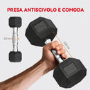 Set 6 Manubri Palestra con Supporto e Impugnatura Antiscivolo 2-5-8 kg in Metallo Nero      