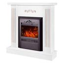 Camino Elettrico da Pavimento 90,5x94x26,5 cm Effetto Fiamma 2000W Smile & Cristina Bianco