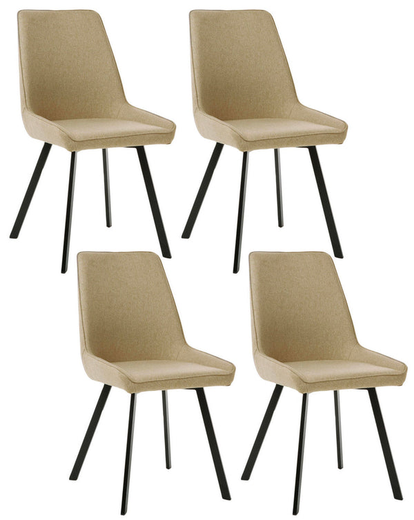 online Set 4 Sedie 48x60xH87 cm in Microfibra Fox Beige