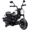 Moto Elettrica per Bambini 76x42x57 cm con Rotelle e Fanale 6V Bianco e Nero  