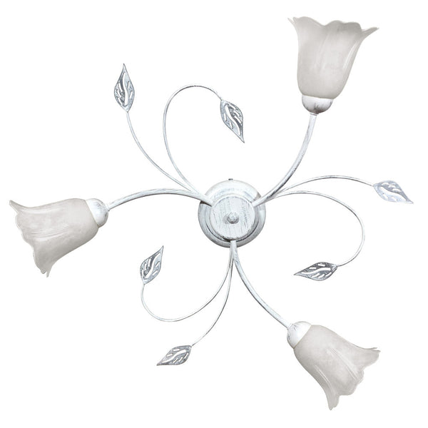 Plafonnier 3xE14 Blanc Argent Cadre Blanc Verre Épongé E-Energy Teresa acquista