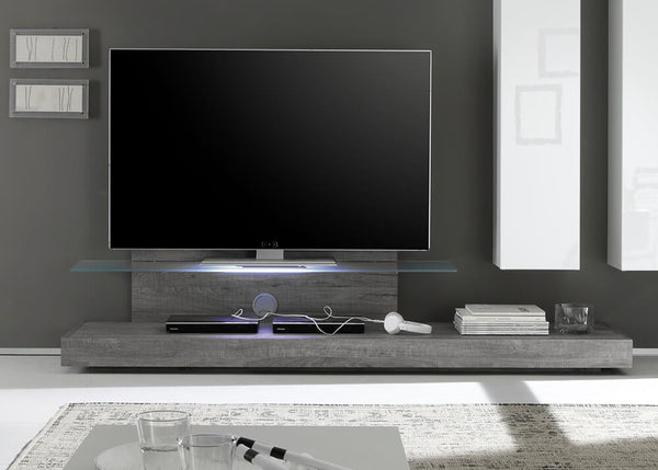 acquista Meuble TV Étagère en Verre 51x200x51cm TFT Cube Chêne Gris