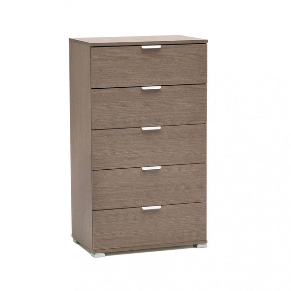 sconto Commode Chêne Gris 5 Tiroirs 60x38x103 h cm en aggloméré bilaminé Chêne Gris