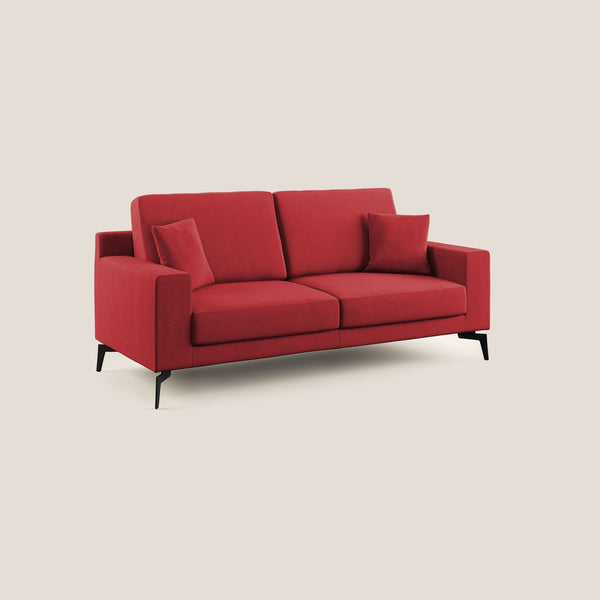 sconto Canapé 3 places 206x95x91 cm en tissu rouge