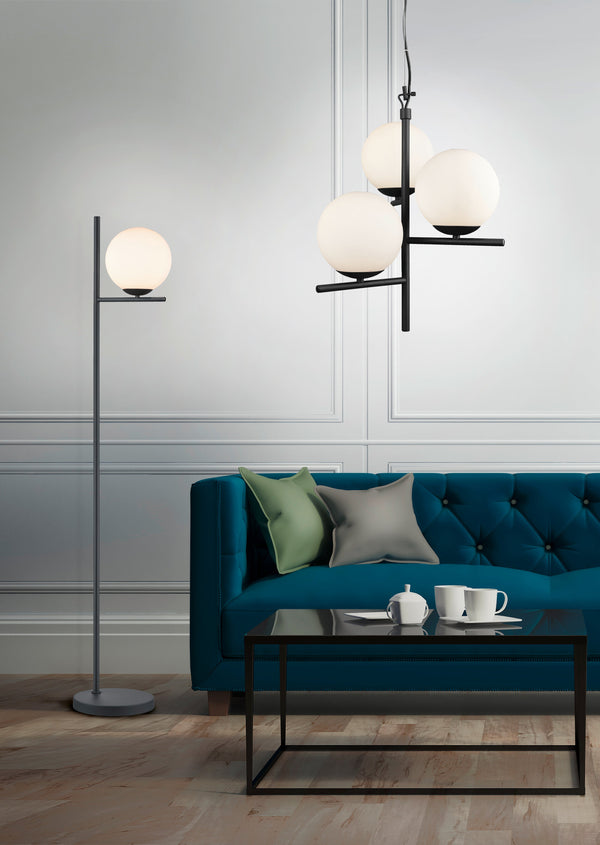 sconto Lampadaire d'intérieur E14 en métal noir mat