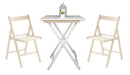 Tavolo da Giardino Pieghevole 80x60x80 cm in Legno Bianco