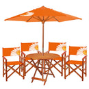 Set Tavolo + 4 Sedie Pieghevoli + Ombrellone in Legno Margherita