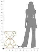 Tavolinetto Circly Ø42x61 cm in Ferro e Specchio Oro e Argento