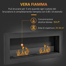 Camino a Bioetanolo da Incasso 90x15x40 cm 2 Bruciatori da 0,85L in Acciaio Inox Nero 