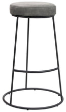 Sgabello da Bar Alto in Metallo Seduta in Similpelle Motti Oklahoma Grigio