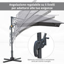 Ombrellone da Giardino Decentrato 2,5x2,5m in Alluminio Grigio