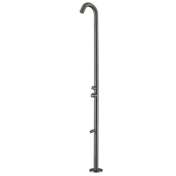 sconto Douche de jardin 228,9x18x25 cm avec pommeau de douche Quartu Sined et lave-pieds Gunmetal