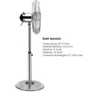 Ventilatore a Piantana Silenzioso in Acciaio 50 W 3 Velocità e Funzione Girevole