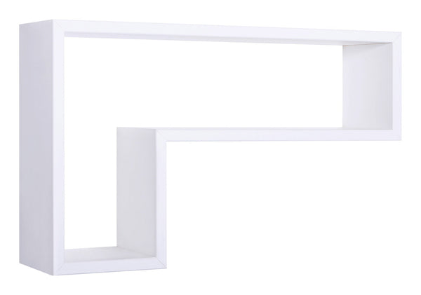 acquista Mensola da Parete a Forma di L 61x37x15,5 cm in Fibra di Legno Lettera Bianco