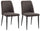 Lot de 2 Chaises 46x52x87 cm en Microfibre Marron
