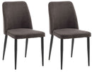 Set 2 Sedie 46x52x87 cm in Microfibra Marrone