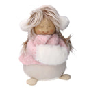 Pupazzo bambina tessuto rosa e bianco cm 16x16xh31
