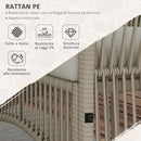 Set Salotto da Giardino in Rattan sintetico Tavolino 2 Poltrone con Divano con Cuscini Cachi