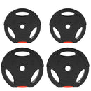 Kit 4 Pesi con 2 Dischi Ø27x4.5 cm da 5 kg e 2 Dischi Ø24x3.5 cm da 2,5 kg in Polipropilene e Sabbia Nero      