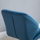 Set 2 Sgabelli da Bar 57x58x97-117 cm in Poliestere Vellutato Blu