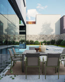 Tavolo Allungabile da Giardino 149x97/149x77.5 cm in Alluminio Kiplin Antracite