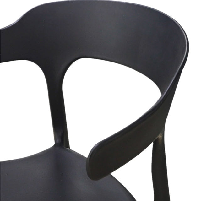 Set 4 Sedie Impilabili 50x75,5x52 cm in Polipropilene New America Nero