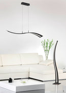 Piantana da Interno a LED in Metallo Nero Opaco