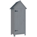 Casetta Porta Attrezzi 77,5x54,2x179,5 cm a 3 Mensole con Tetto Impermeabile in Bitume in Legno Grigio      