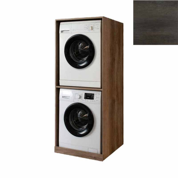 Mobile Lavanderia a Colonna per Lavatrice e Asciugatrice Senza Ante 70x70x174A cm in Nobilitato Unika Olmo Scuro
