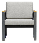 Set Salotto da Giardino Divano 2 Poltrone e Tavolino Cerveteri in Alluminio Antracite e Grigio