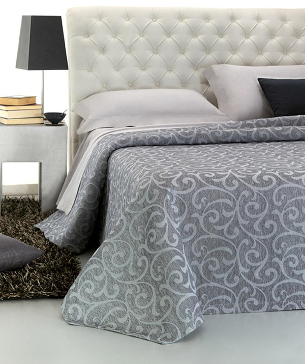 acquista Couvre-lit double en Cober Zarina Pearl Grey Yarn Dyed Jacquard