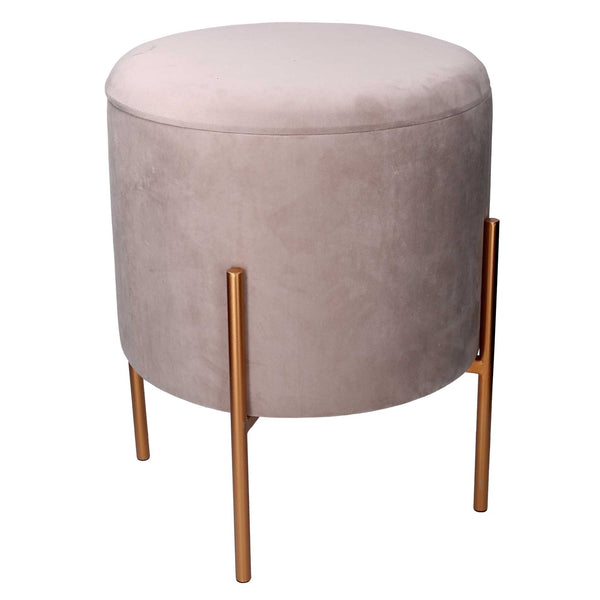 Pouf de rangement Ø40xh51 cm en tissu gris acquista