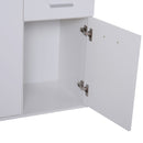 Armadietto con 3 Ante e 2 Cassetti in Legno Truciolato Bianco 106x35x76 cm 