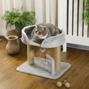 Albero per Gatti con Tiragraffi 48x38x42 cm con Lettino e Palline in Juta Grigio      