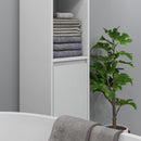 Mobile a Colonna Salvaspazio con Armadietto e 2 Mensole 30x30x160 cm Bianco 