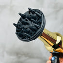 Asciugacapelli Professionale 2000W con Diffusore e Beccuccio Styling per Asciugatura Rapida Oro      