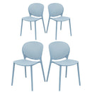 Set 4 Sedie da Giardino 56x47,5x79,5 cm Lolly Azzurre