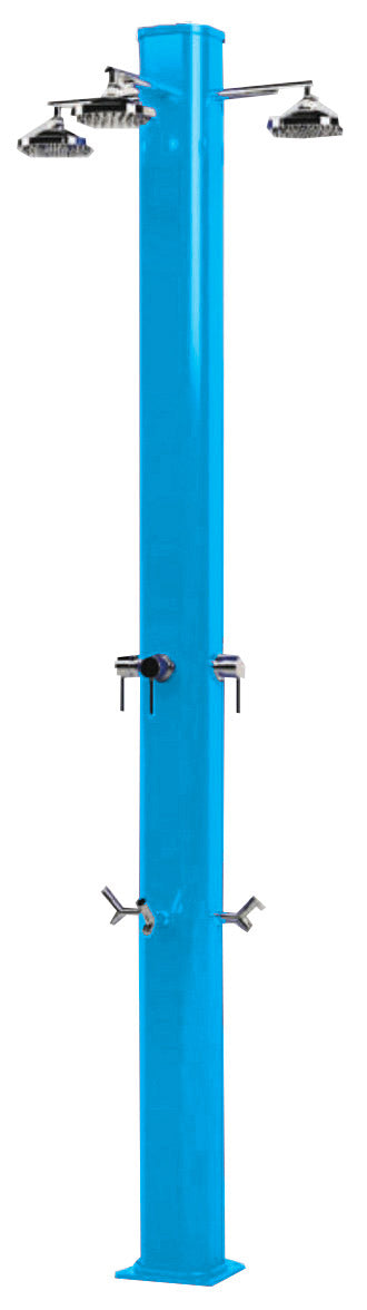 Douche de jardin avec 3 pommeaux mitigeur et lave-pieds Arkema Big Jolly Bleu Clair prezzo