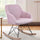 Poltrona Sedia Dondolo Relax Base Slitta Scandinavo Imbottita Design Unic Rosa